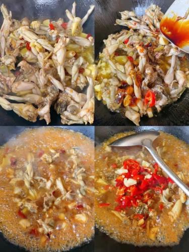 蛙肉烹飪過程